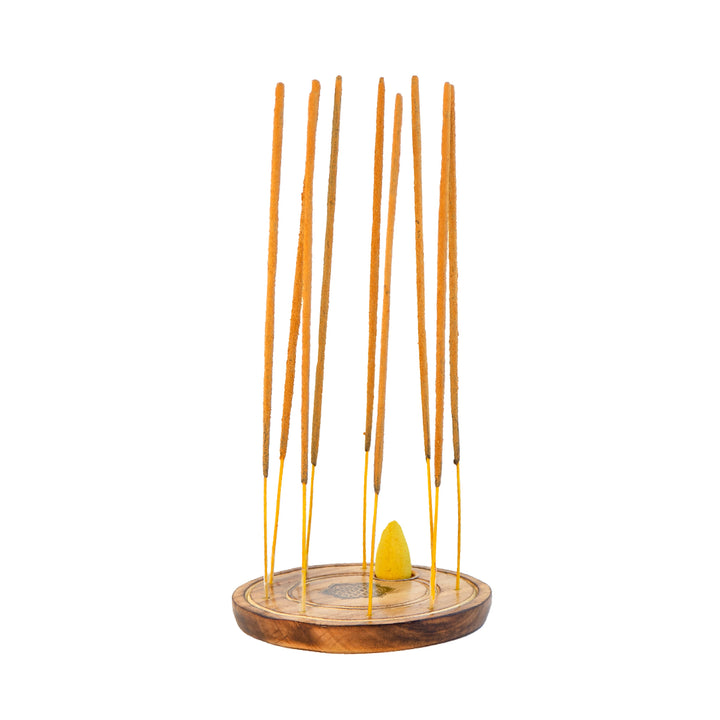 Flower of Life Round Cone and Stick Incense Burner