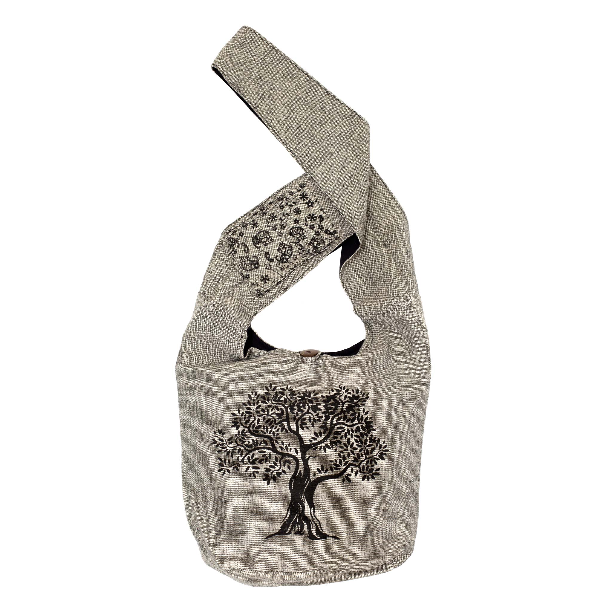 Tree of Life Hemp and Cotton Messenger Bag/shoulder Bag 