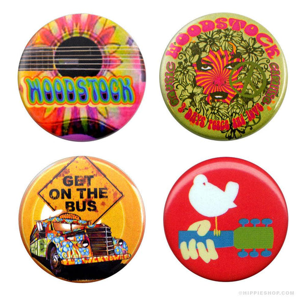Woodstock 3 Days of Peace & Music Button Set