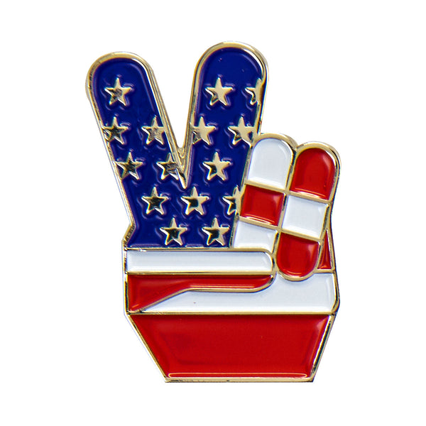 American Peace Hand Flag Pin
