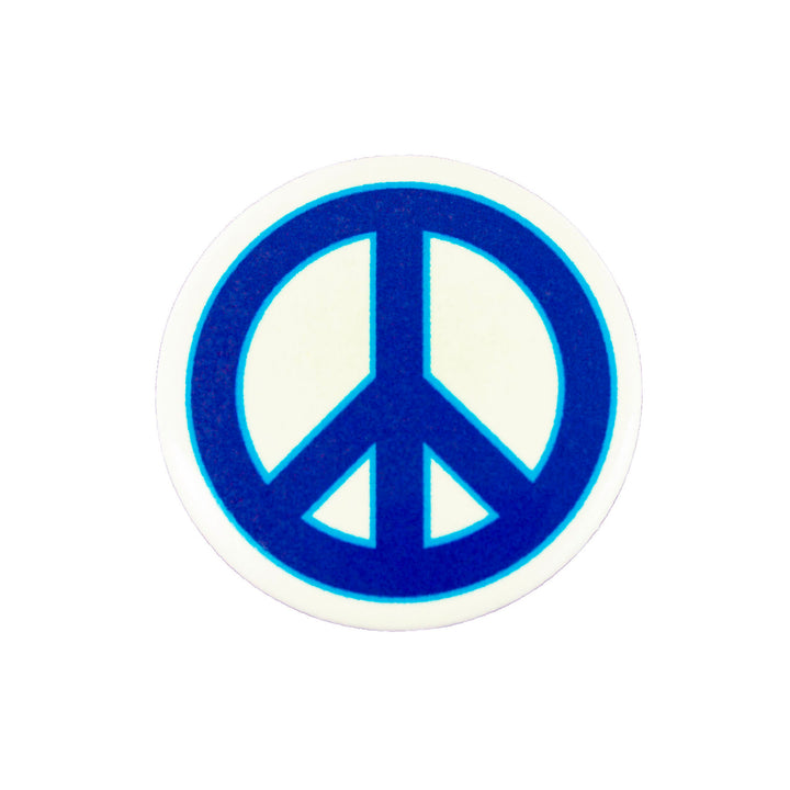 Classic Blue Peace Sign Button