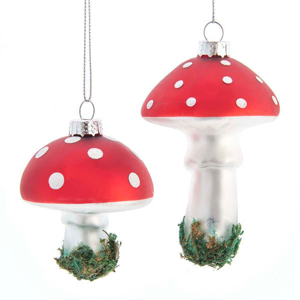 Glass Mushroom Ornament Set