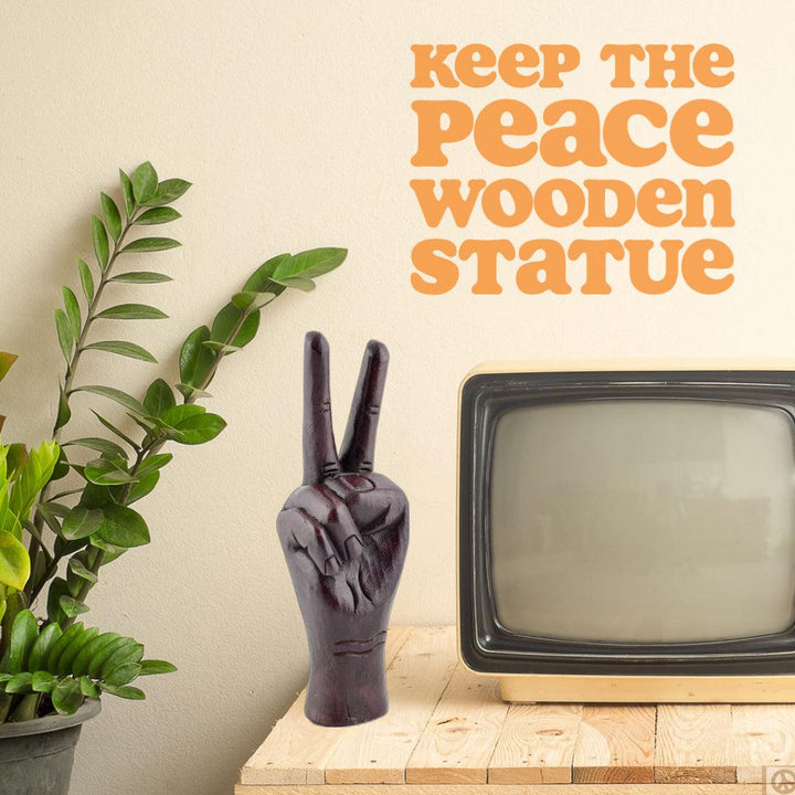 Keep the Peace Wooden Statue - Hippie Shop