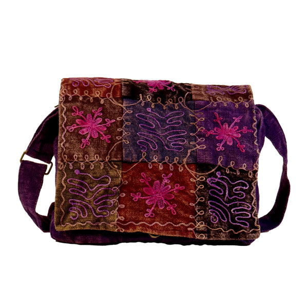 Purple Haze Embroidered Crossbody Bag