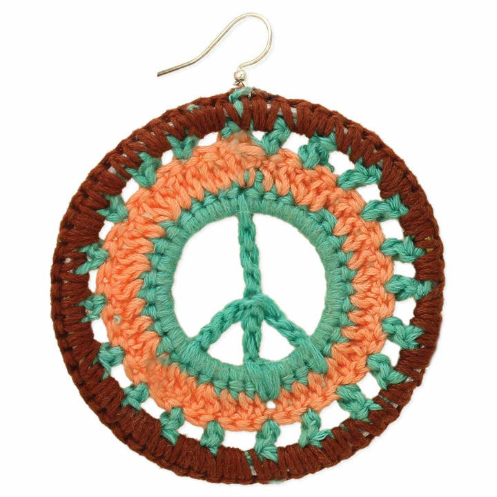 Knit Peace Sign Earrings