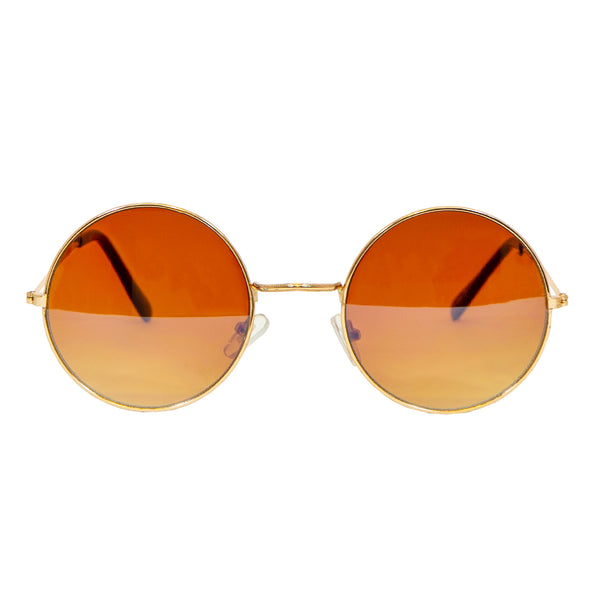 Round Lennon Style Brown Lens Sunglasses